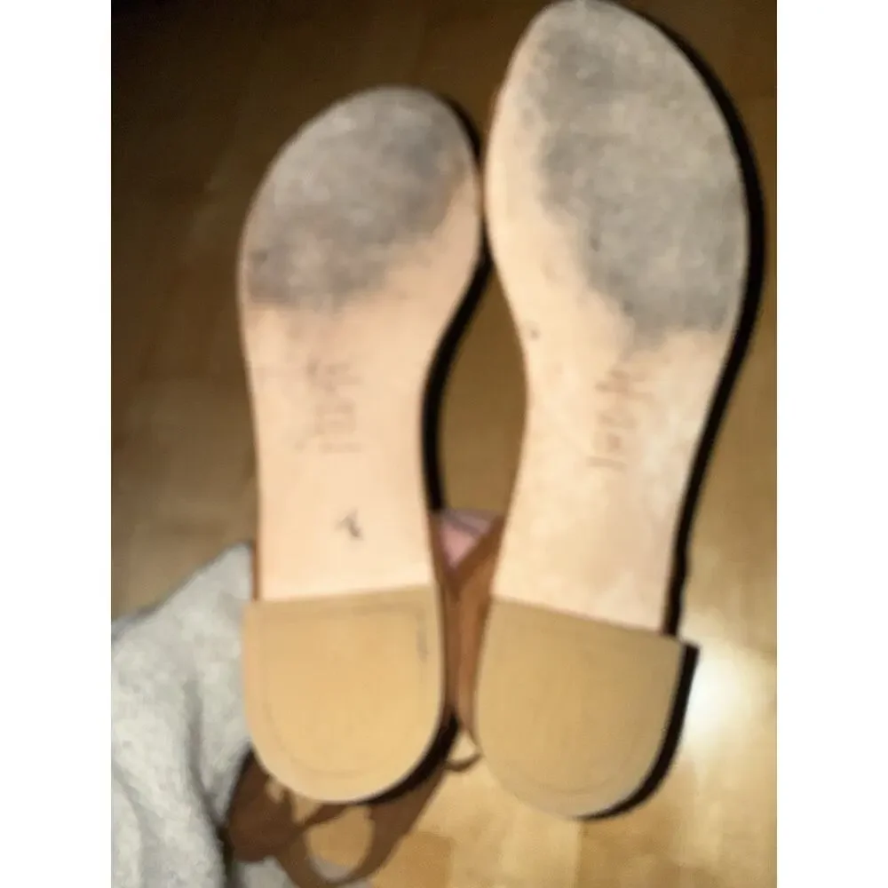 STUART WEITZMAN Brown Suede Corbata Ankle Wrap Sandal Flat 11